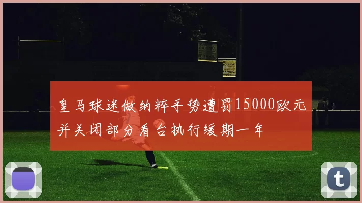 皇马球迷做纳粹手势遭罚15000欧元并关闭部分看台执行缓期一年